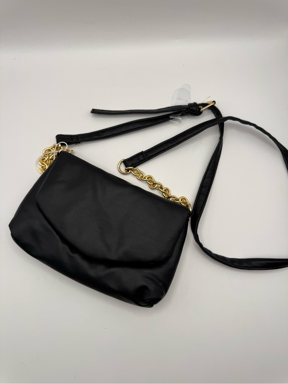 Primark Black Crossbody Bag with Gold Chain Detail NEW